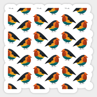 Colorful cute chubby pigeon bird pattern design with cream bg Sticker